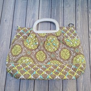 Vera Bradley Green Brown Print Handbag